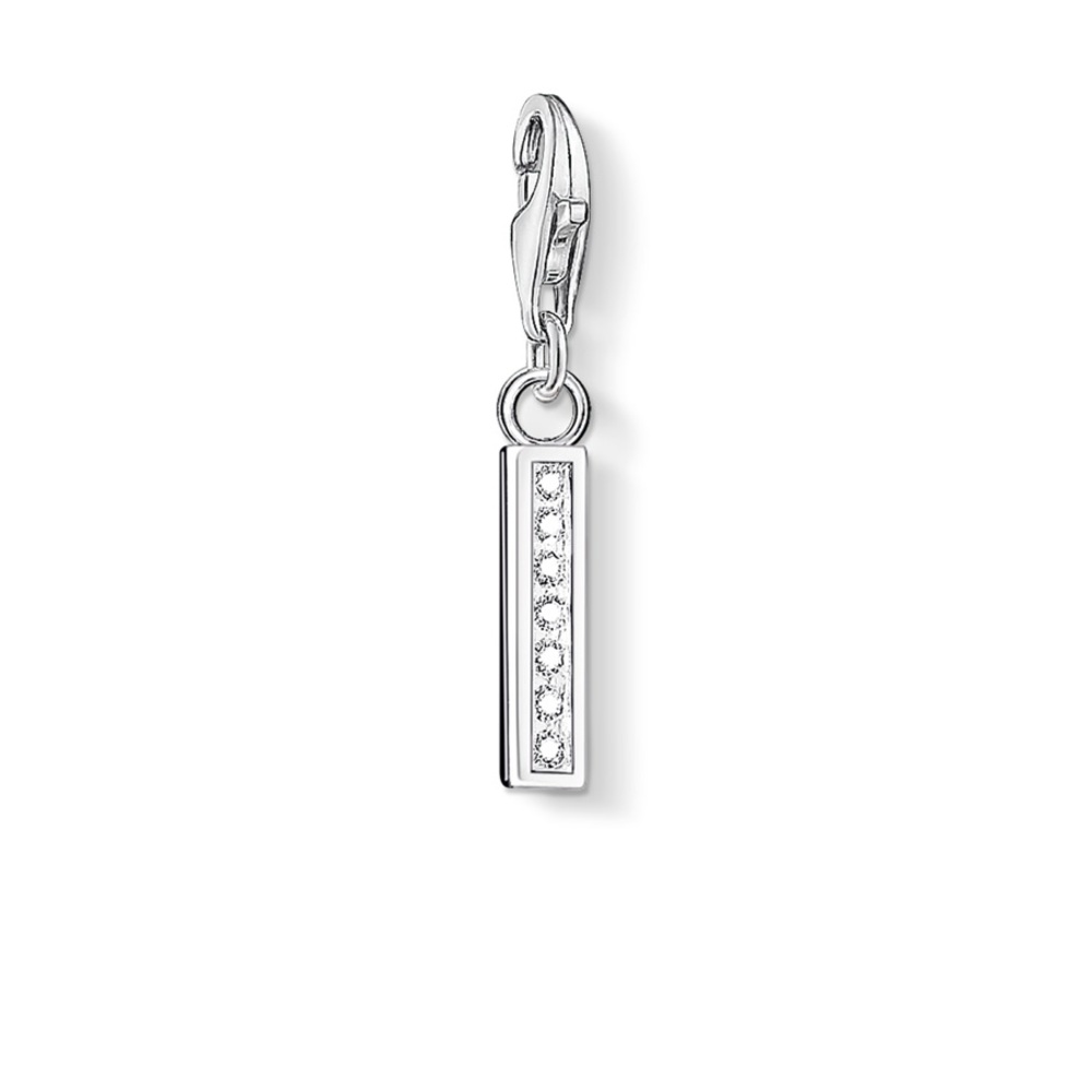 Thomas Sabo CZ Initial I Charm Sterling Silver White CZ Lobster Clasp